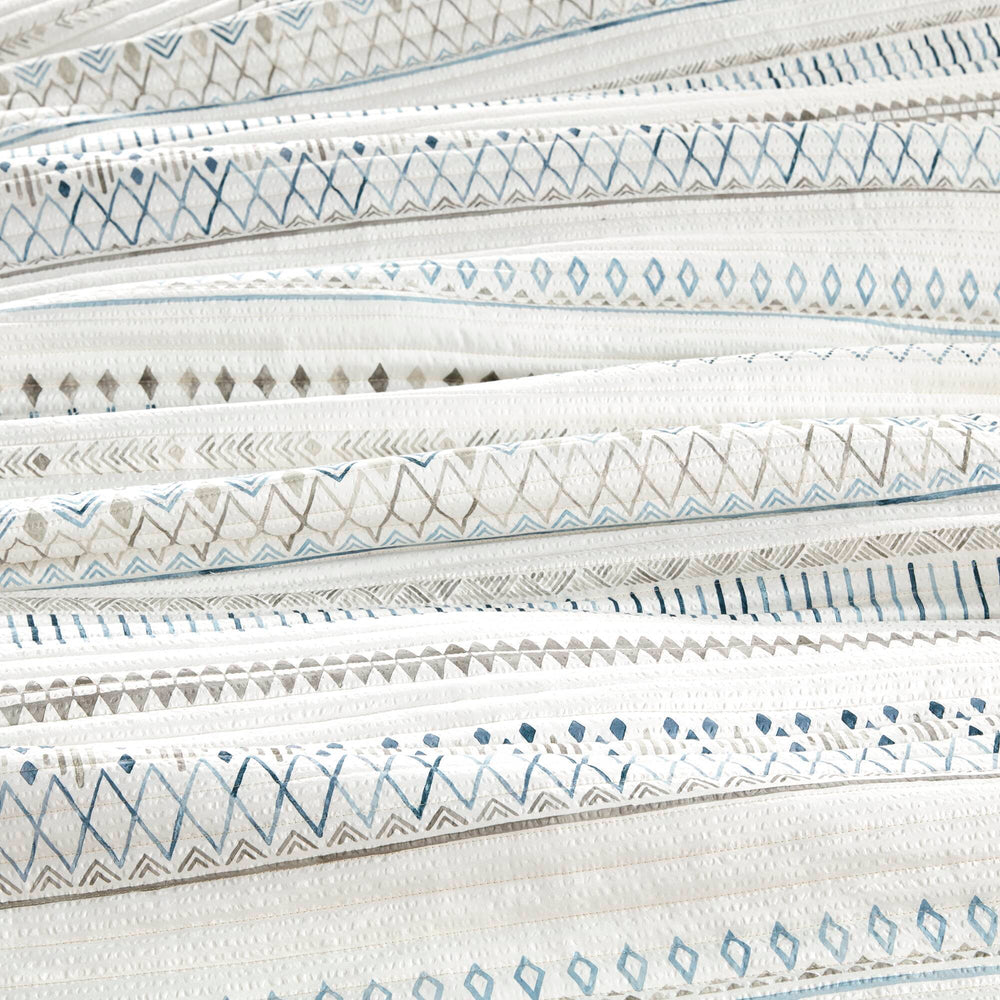 3 Piece   Seersucker Quilt Set Taupe/Blue King/Cal King Media 6