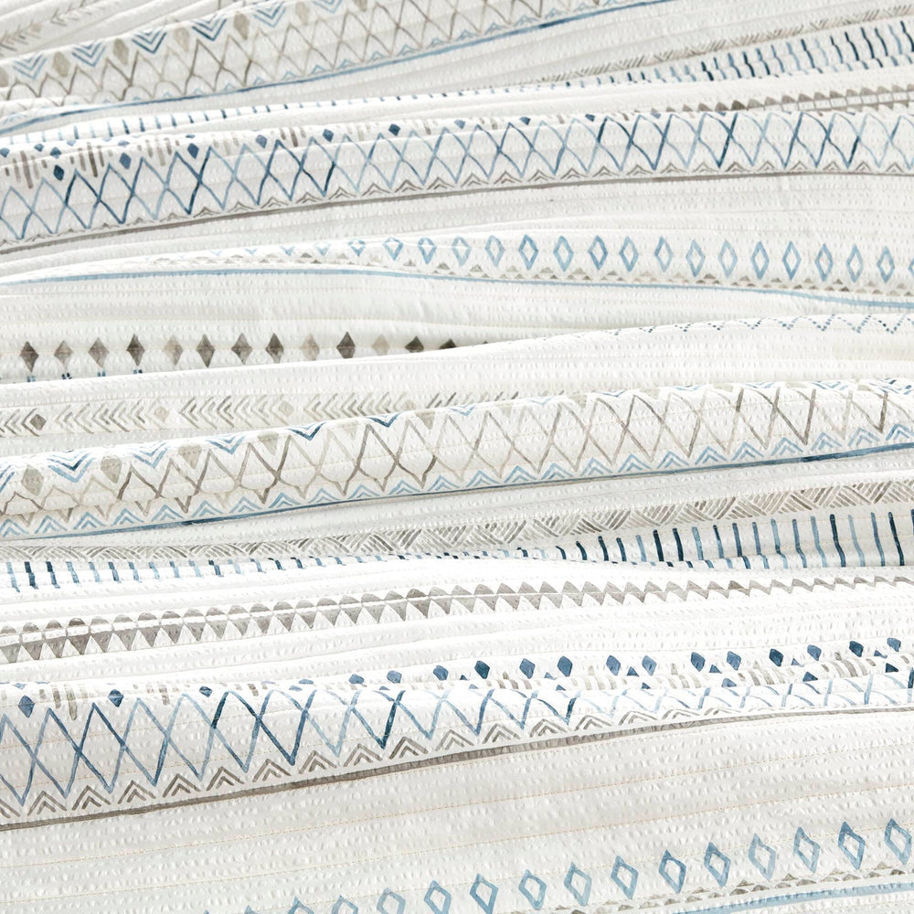 3 Piece   Seersucker Quilt Set Taupe/Blue King/Cal King Media 6