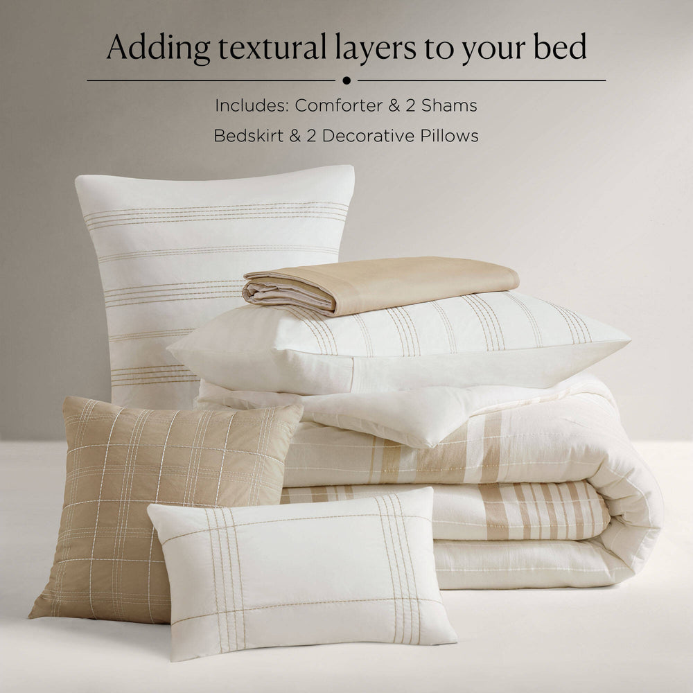 6-Piece King Cotton Jacquard Oversized Comforter Set Media 4