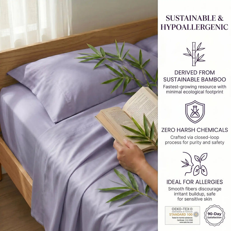 Bamboo Sheet Set Organic Bamboo & Oeko-Tex Certified Soft Sleep Comfort