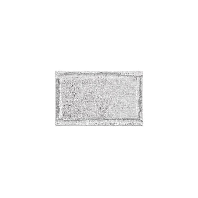 Cotton Bath Rug Heavyweight Tufted & Reversible Grey 21x34 Inches
