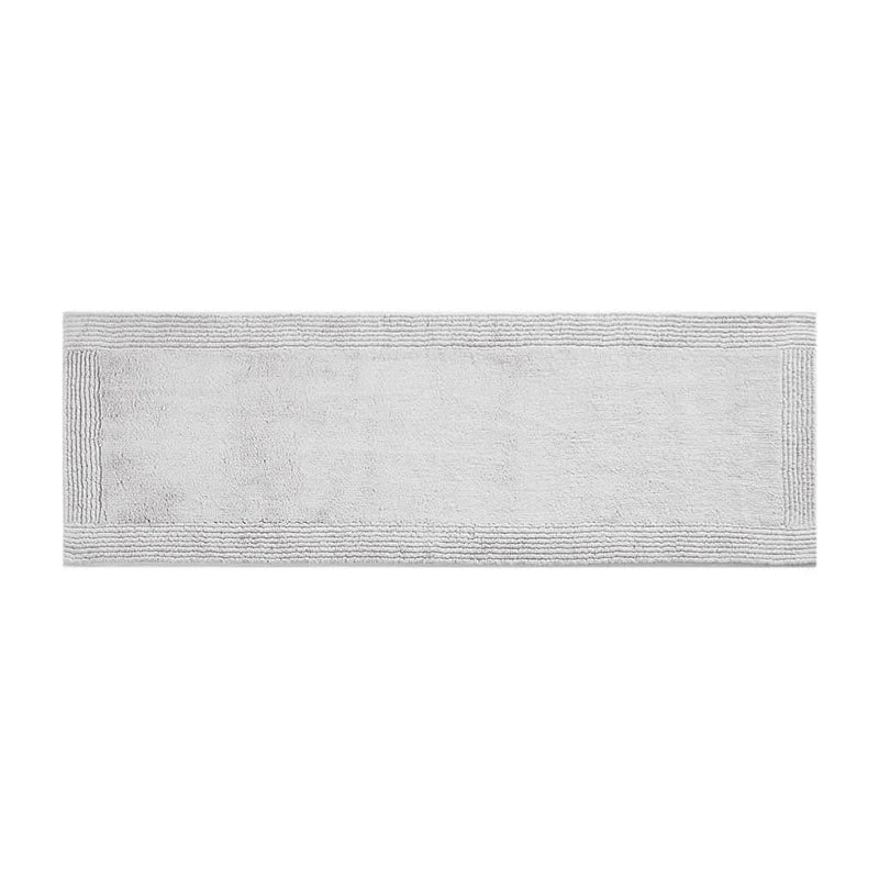 Cotton Bath Rug Tufted Grey 24x72 Inches Bathroom Floor Mat Non Slip