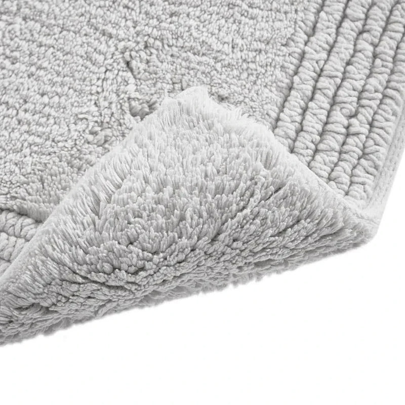 Cotton Bath Rug Tufted Grey 24x72 Inches Bathroom Floor Mat Non Slip