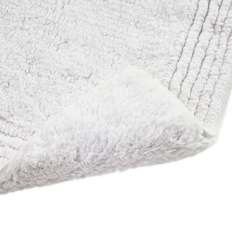 Cotton Bath Rug Heavyweight Reversible 24x72 Inches White Made In India