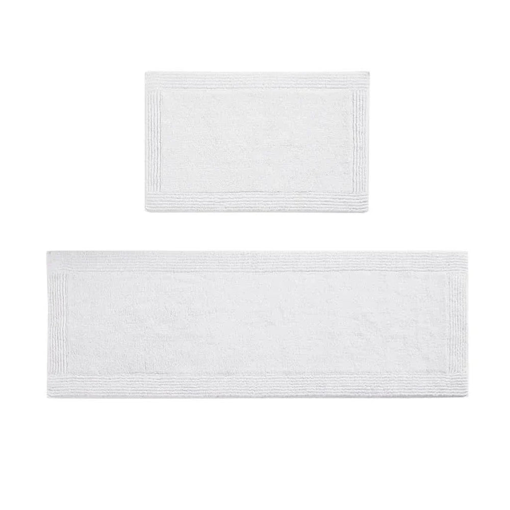 Cotton Bath Rug Heavyweight Reversible 24x72 Inches White Made In India Media 8
