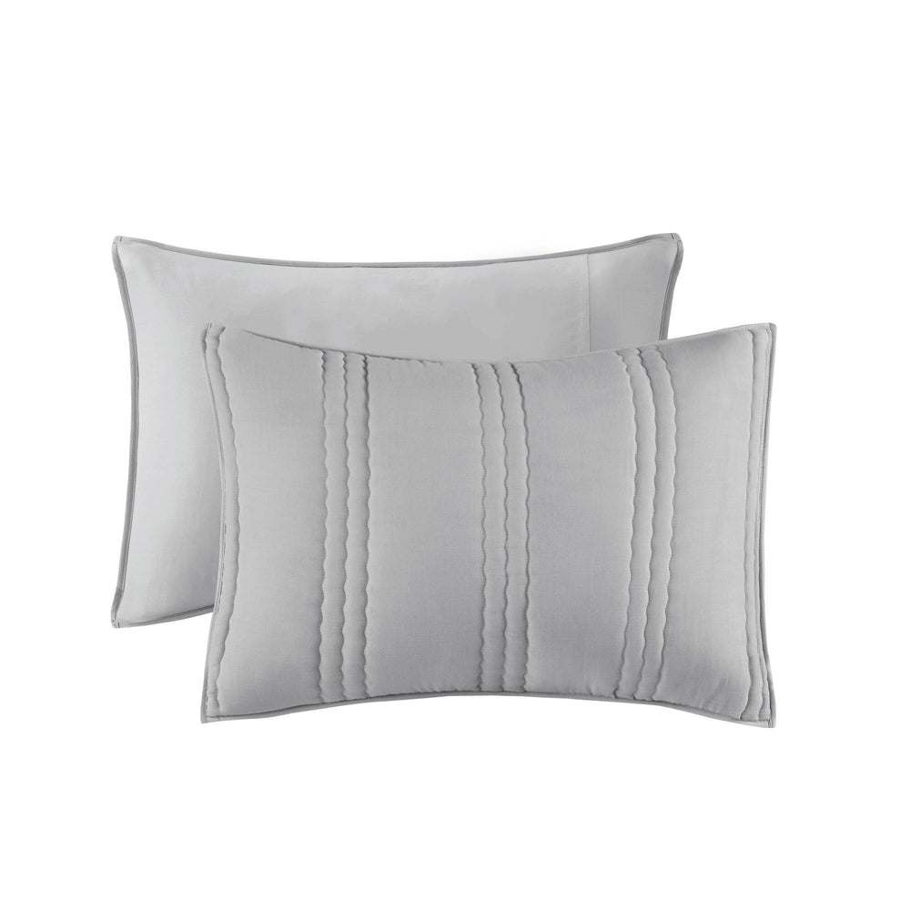 3 PCS King/Cal King Poly   Quilt Set Gray Media 7