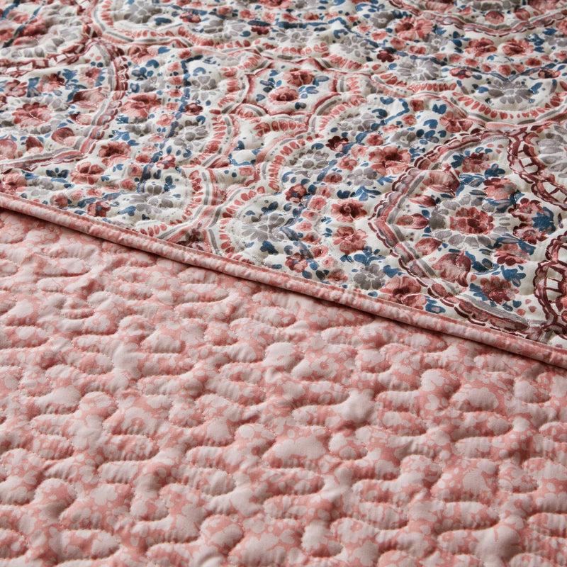 3-Piece King Boho Floral Reversible Quilt