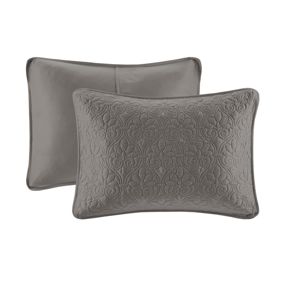 Reversible Bedspread Set Dark Grey King Media 8