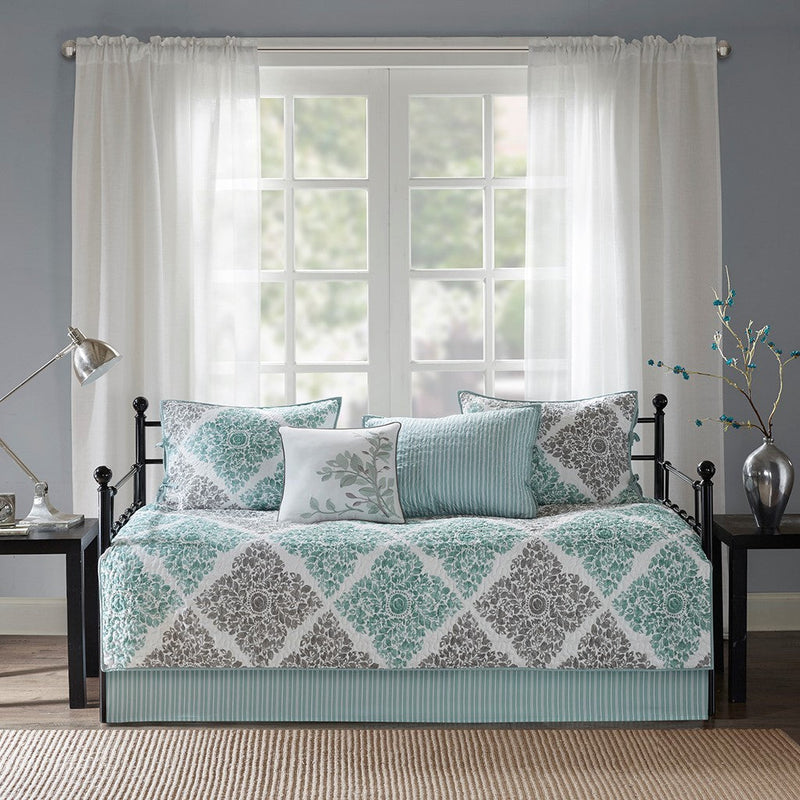 6 Piece Reversible Daybed Cover Set Aqua Daybed
