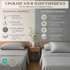Bamboo Sheet Set Organic Bamboo & Oeko-Tex Certified Soft Sleep Comfort perspective