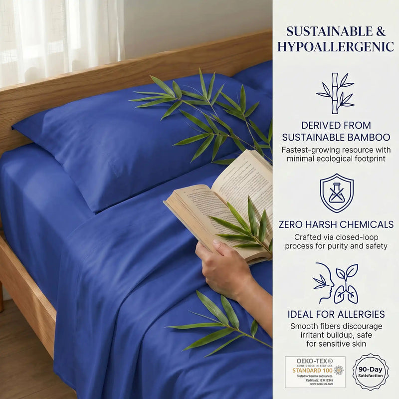 Bamboo Sheet Set Organic Bamboo & Oeko-Tex Certified Soft Sleep Comfort