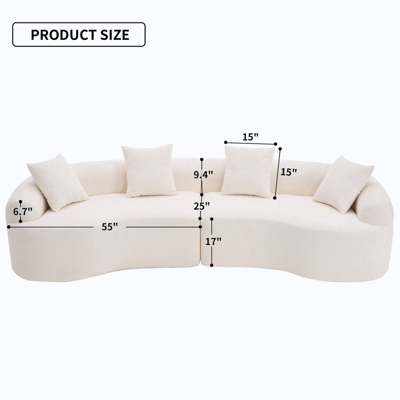 Foam & Spring Sofa Sectional White Living Room Design Furniture Collection