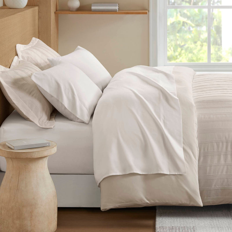 3-Piece Full Woven Striped Duvet Set