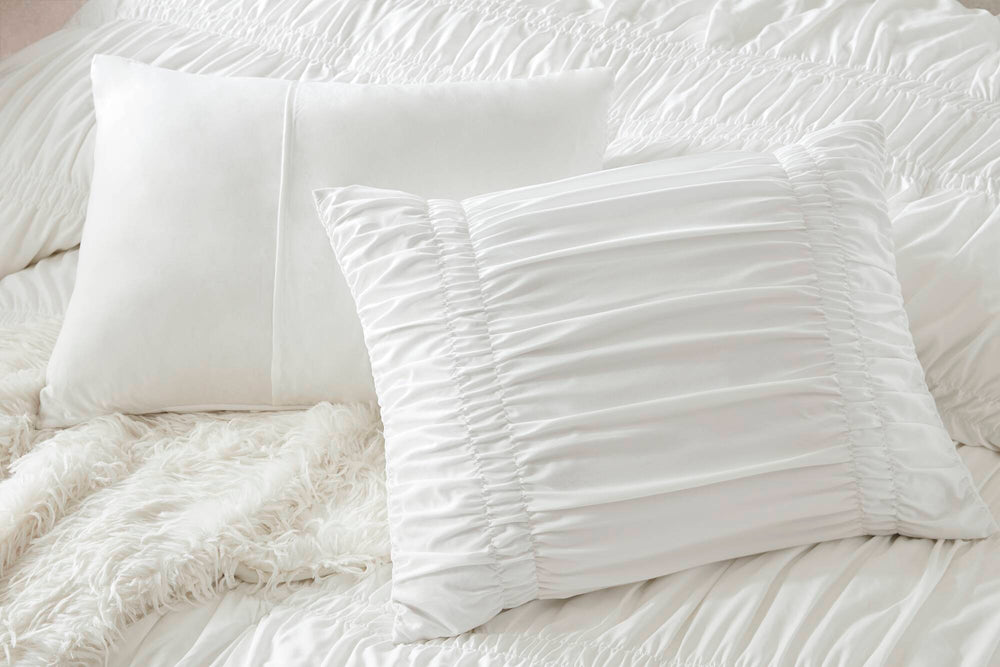 5 Pieces Full/Queen Comforter Set,White Media 17