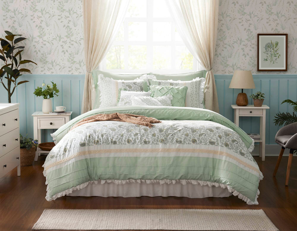9 Piece Cotton Percale Comforter Set King Media 15