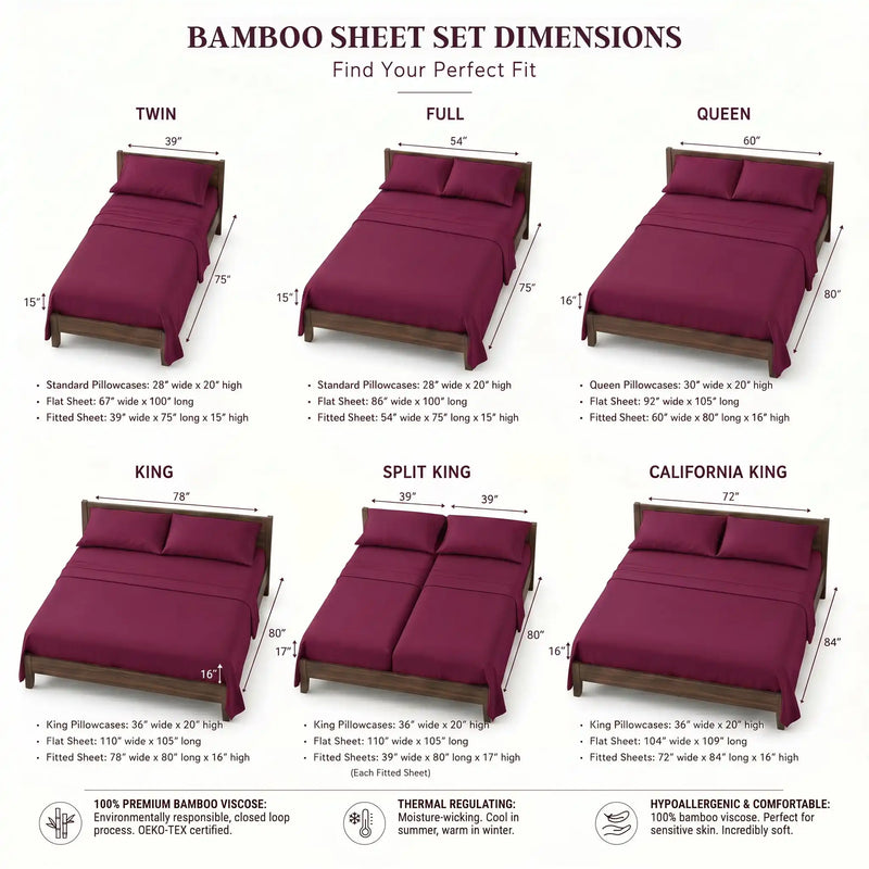 Bamboo Sheet Set Organic Bamboo & Oeko-Tex Certified Soft Sleep Comfort