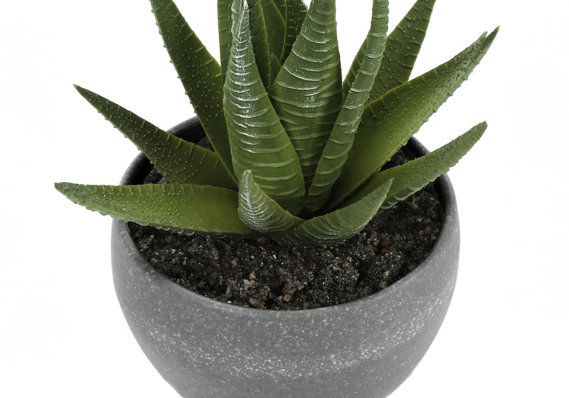 Artificial Plant, 6' Tall, Succulent, Indoor, Faux, Fake, Table, Greenery, Potted, Set Of 3, Decorative, Green Plants, Grey Cement Pots