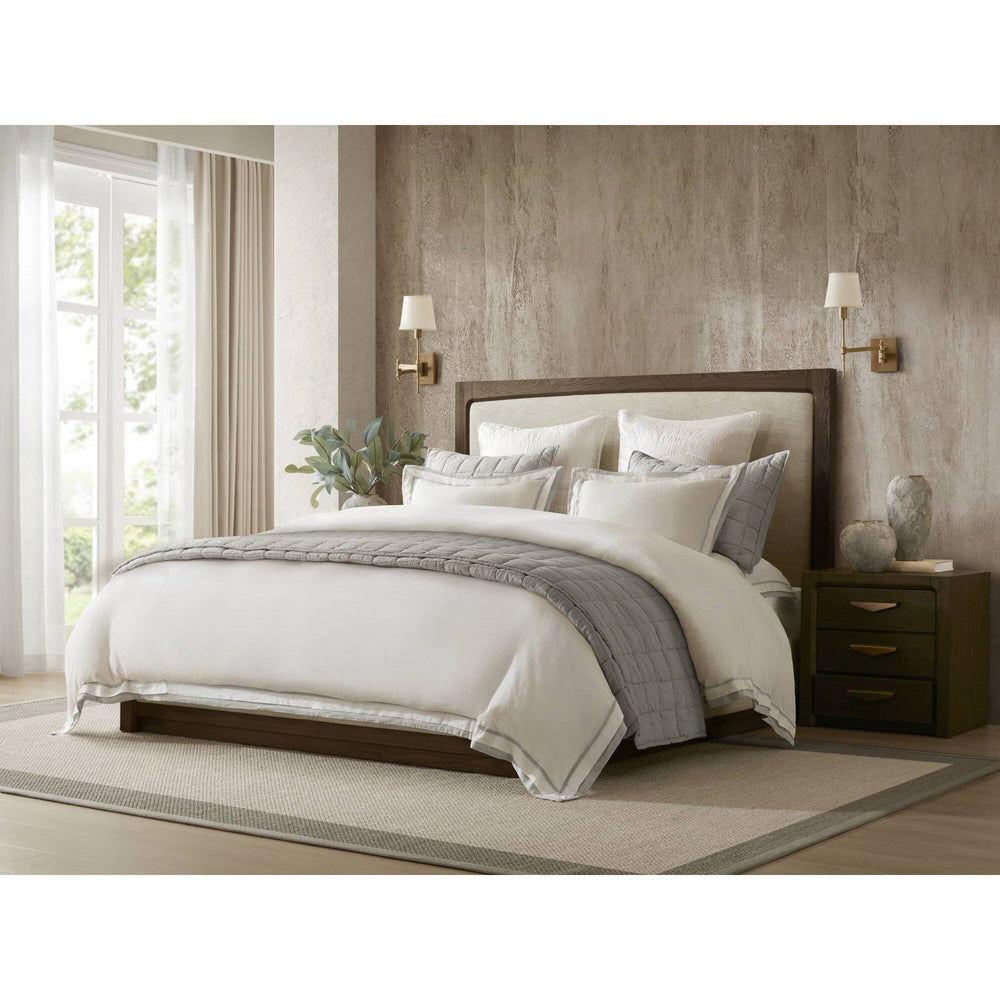 3 Pieces King/Cal King Duvet Cover Set,White+Gray Media 14