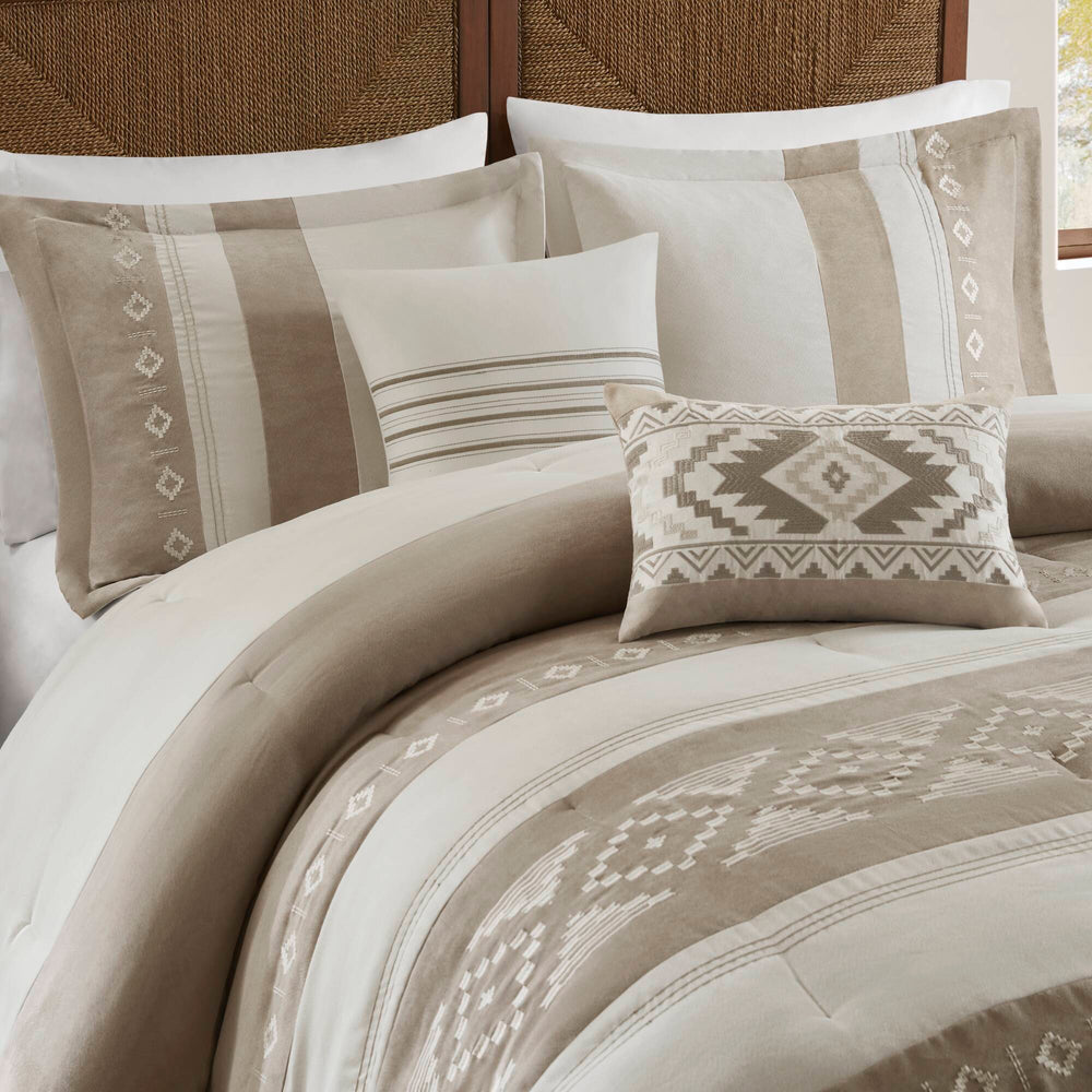 5-Piece King Comforter 5pcs Set,Taupe Media 21