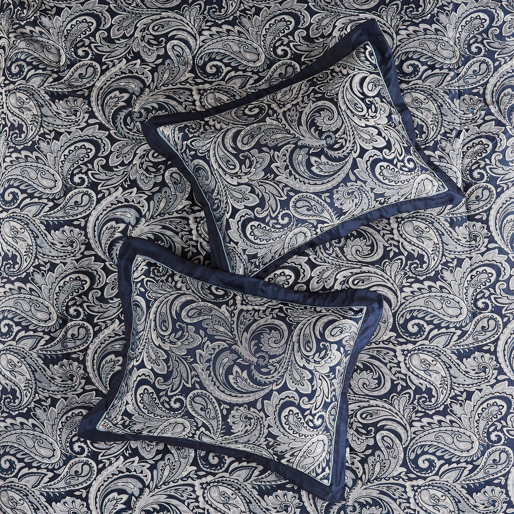 12 Piece Comforter Set with Cotton Bed Sheets Navy Cal King Media 2