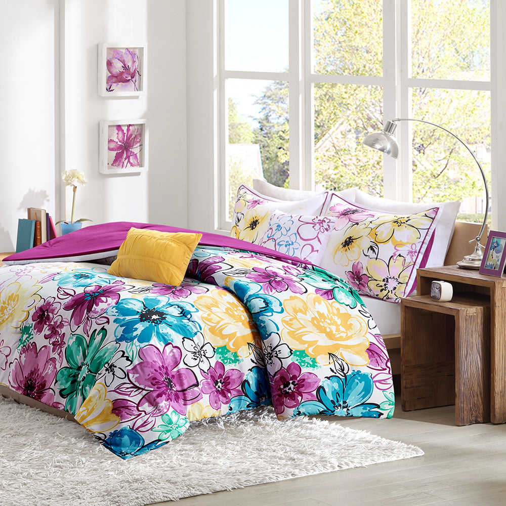 King/Cal King Floral Comforter Set Media 1