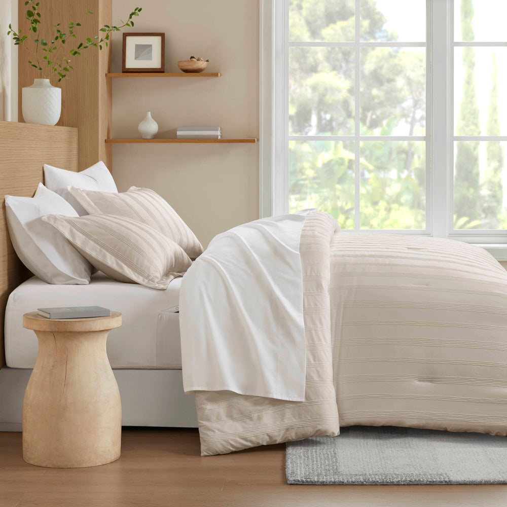 7-Piece Queen Woven Striped Comforter Set Media 18