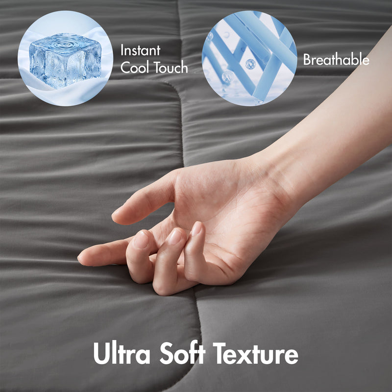 1 Piece King Down Alternative Comforter,Grey