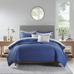 8 Piece Printed Seersucker Comforter and Quilt Set Collection perspective
