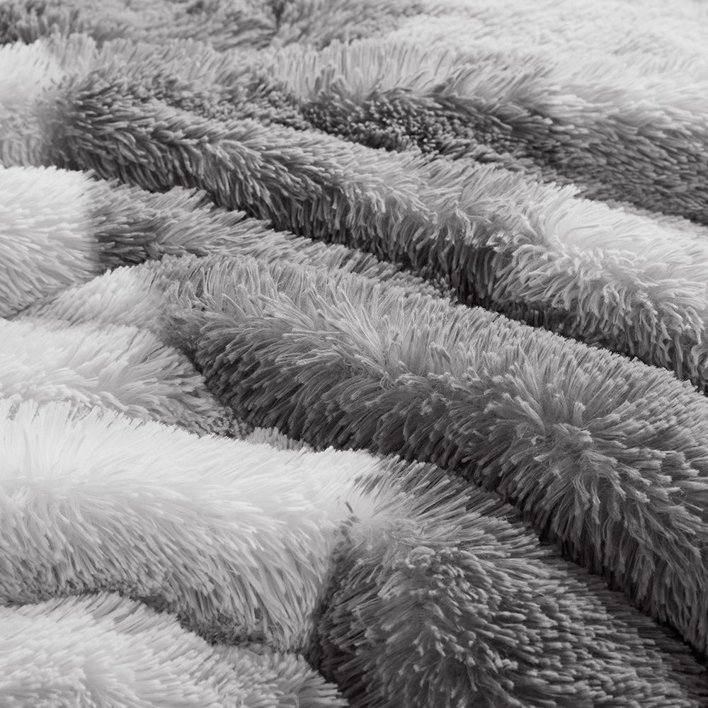 Twin/Twin XL Ombre Shaggy Faux Fur Comforter Set Media 4