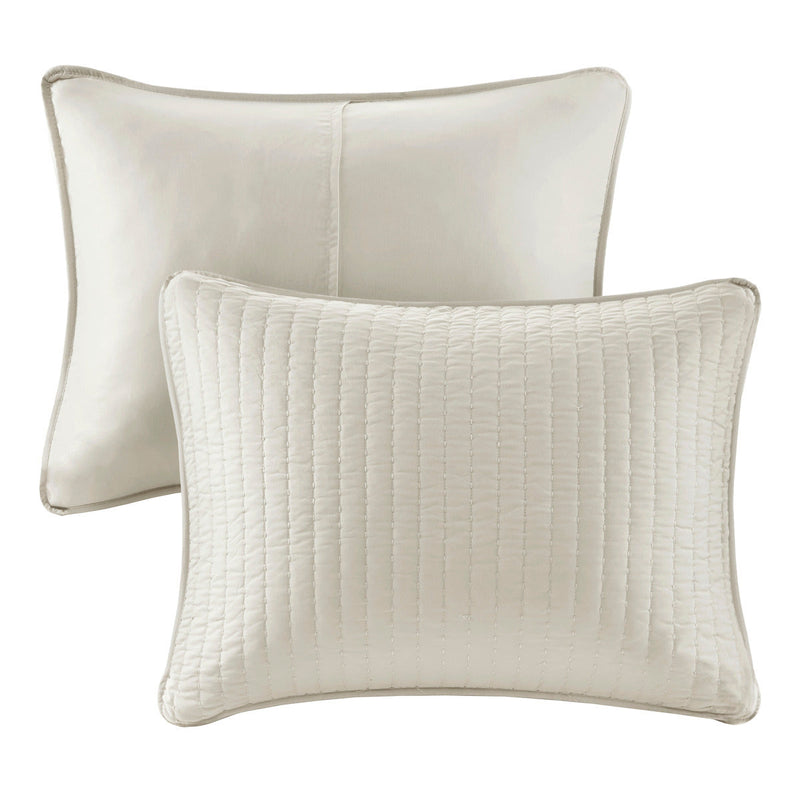 3 Piece Quilt Set Cream King/Cal King
