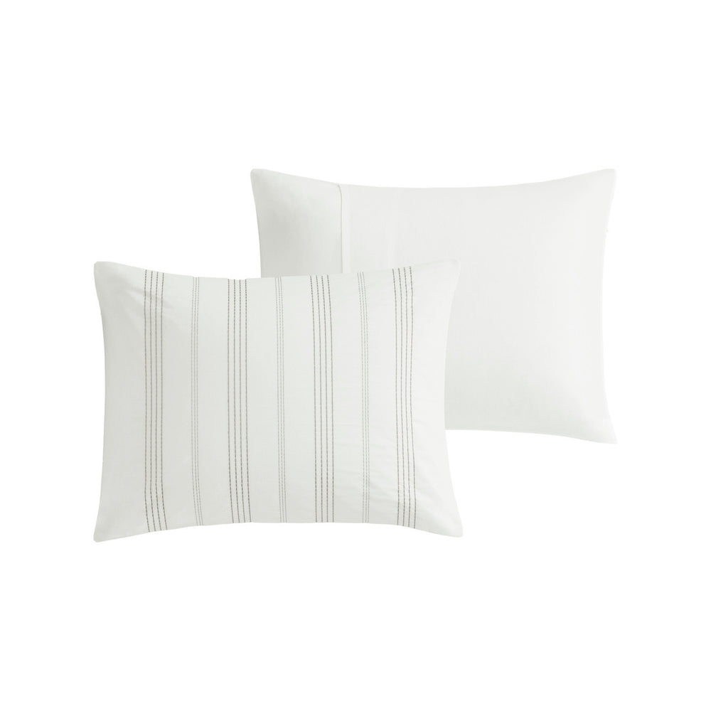 6 Piece Cotton Jacquard Oversized Comforter Set White/Grey King Media 7