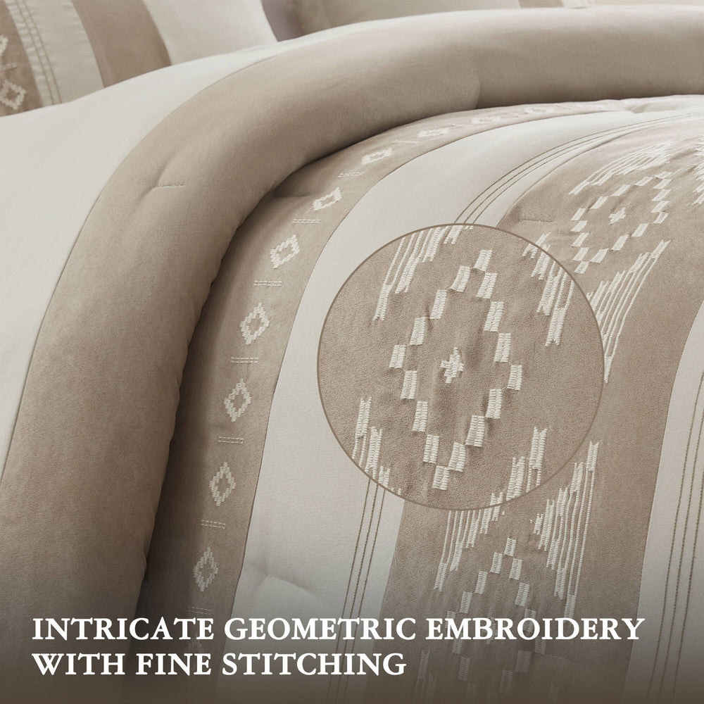 5-Piece Full/Queen Comforter 5pcs Set,Taupe Media 4