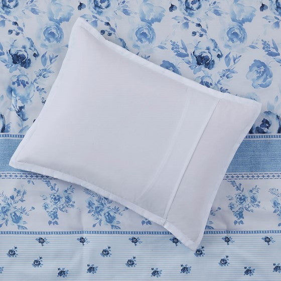 Full/Queen Floral Striped Comforter Set Media 12