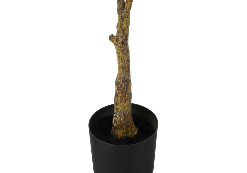 Artificial Plant, 52' Tall, Rubber Tree, Indoor, Faux, Fake, Floor, Greenery, Potted, Real Touch, Decorative, Green Leaves, Black Pot