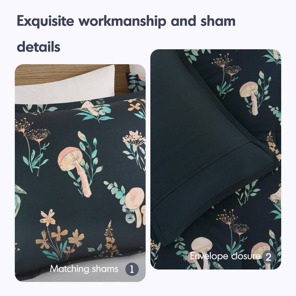 4- Piece Full/Queen Mushroom Garden Comforter Set Media 4