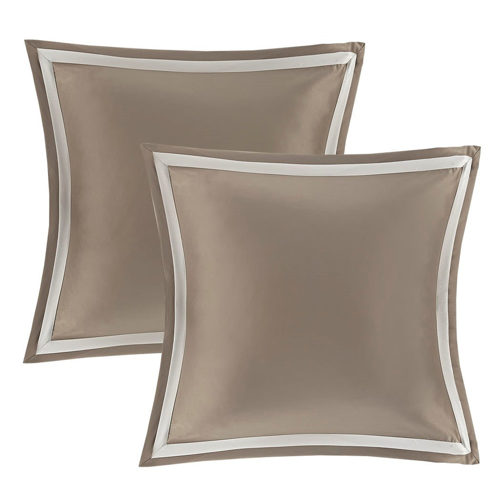 8 Piece Jacquard Comforter Set Tan/Ivory King Media 5