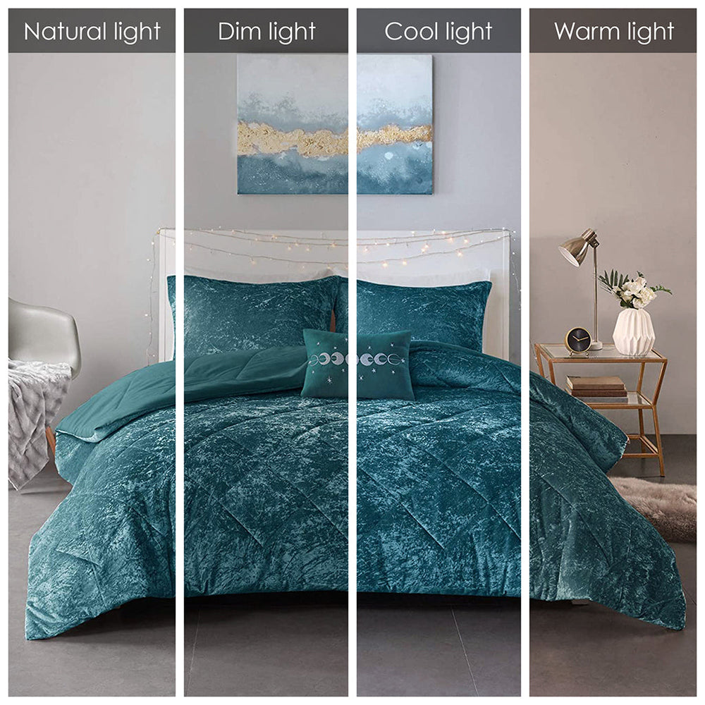 Twin/Twin XL Velvet Comforter Set with Throw Pillow Media 8