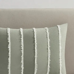 3 Piece Striped Cotton Duvet Cover Set perspective