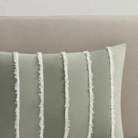 Full/Queen 3 Piece Striped Cotton Duvet Cover Set Media 13