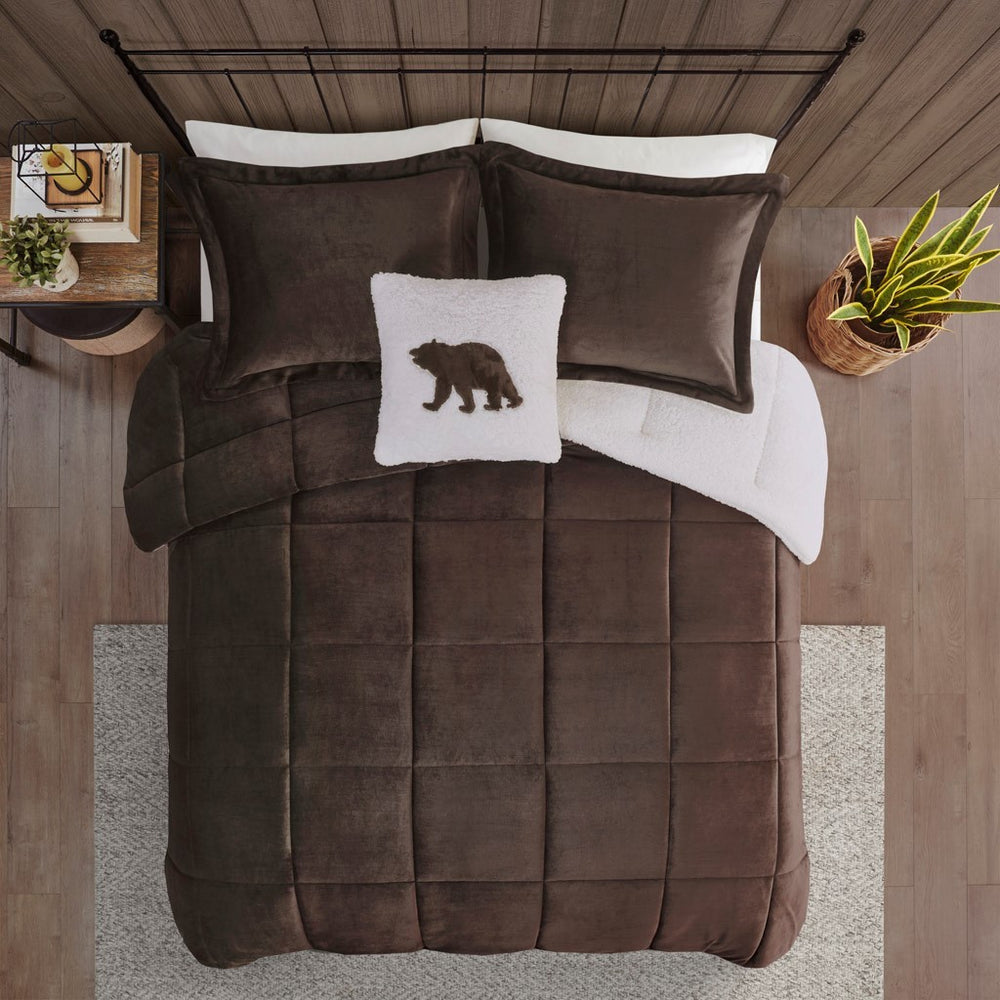 Full/Queen Plush to Sherpa Down Alternative Comforter Set Media 6