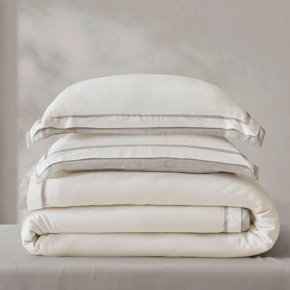 3 Pieces King/Cal King Duvet Cover Set,White+Gray Media 16