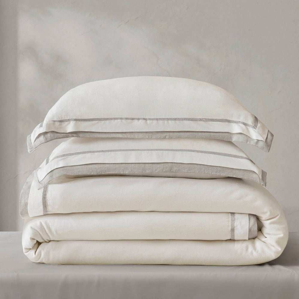 3 Pieces Full/Queen Duvet Cover Set,White+Gray Media 16