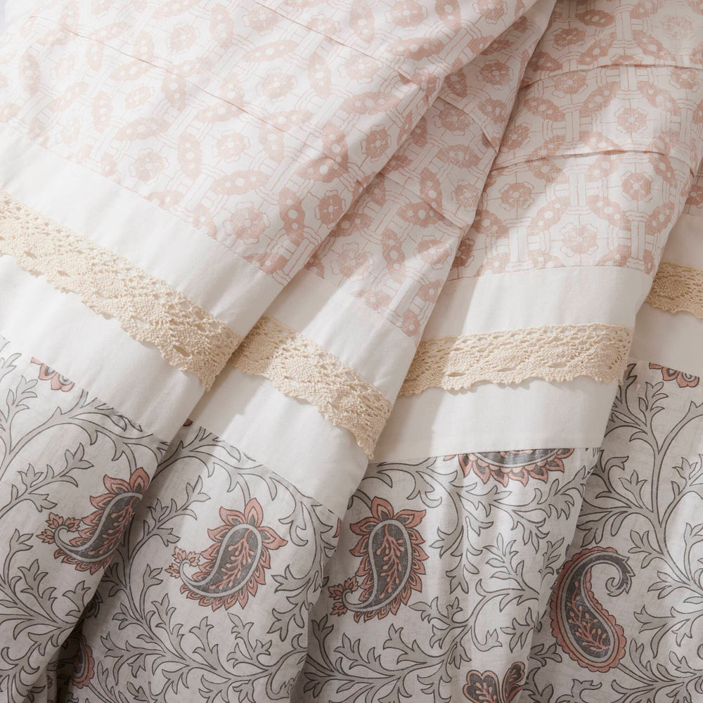 9 Piece Cotton Percale Comforter Set Blush King Media 11