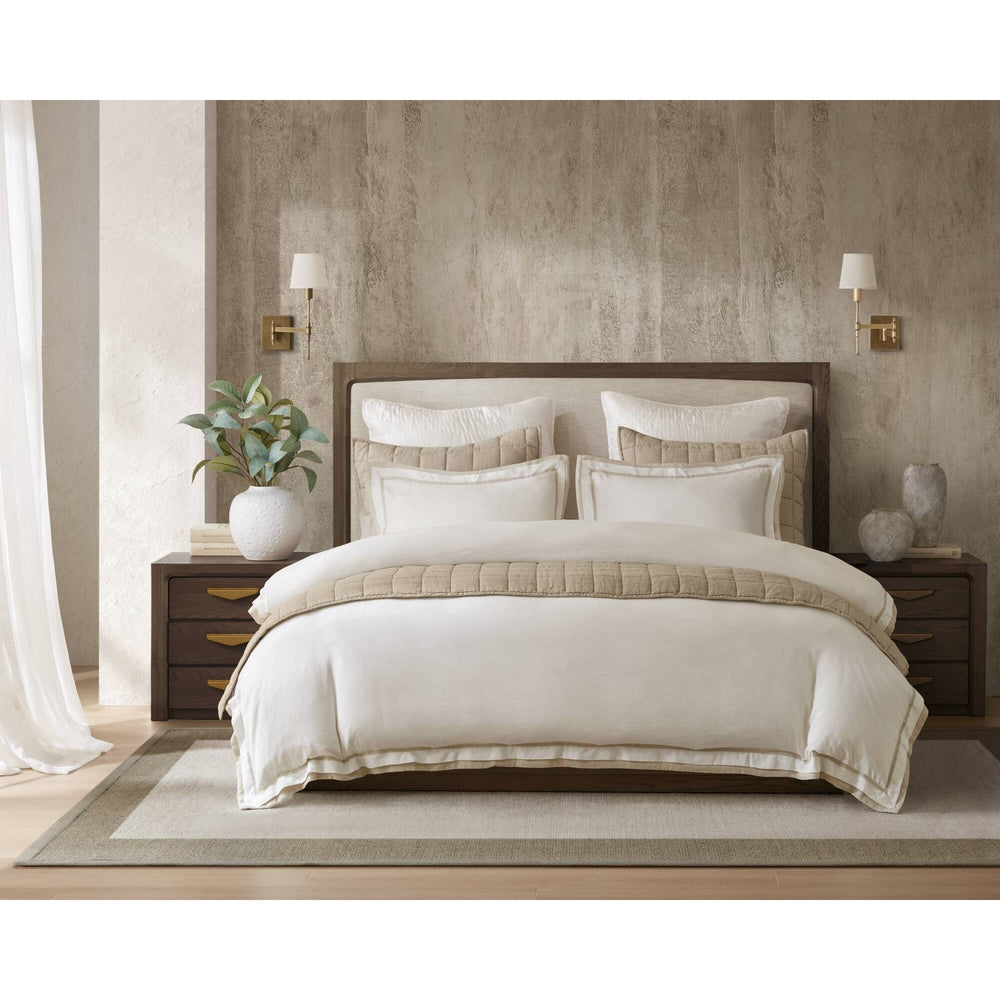 3 Pieces Full/Queen Duvet Cover Set,White+Beige Media 12