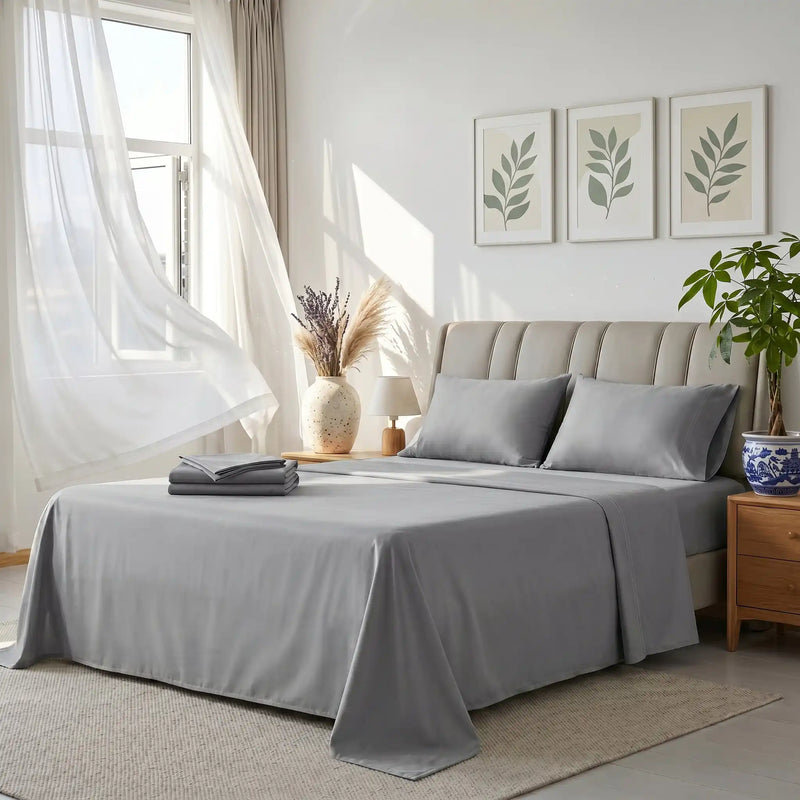 TENCEL Lyocell Sheet Set 4-Piece Moisture-Wicking All-Season Sleep