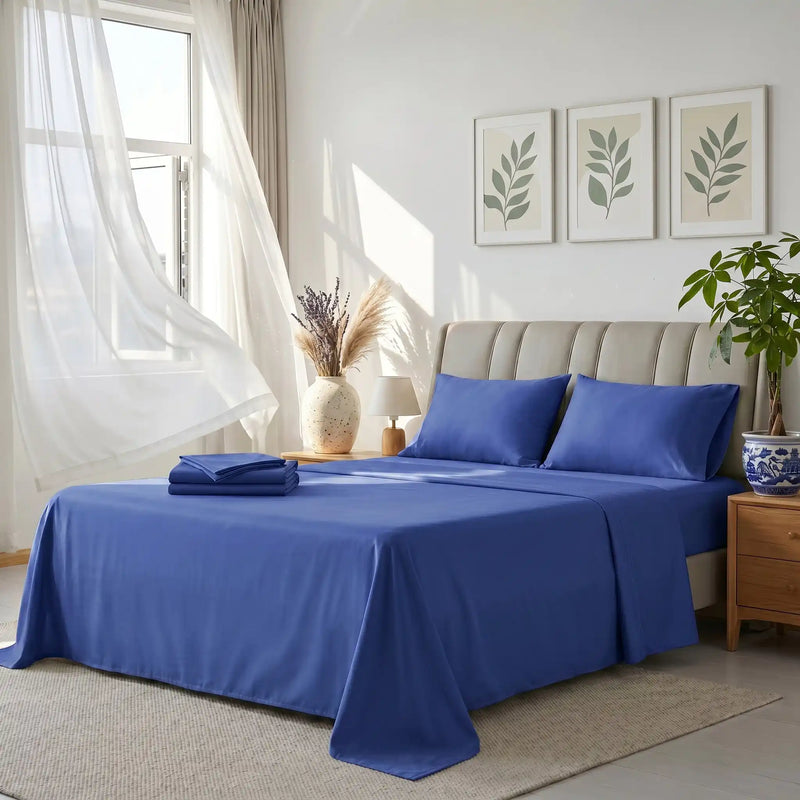TENCEL Lyocell Sheet Set 4-Piece Moisture-Wicking All-Season Sleep