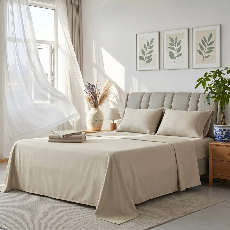 TENCEL Lyocell Sheet Set 4-Piece Moisture-Wicking All-Season Sleep