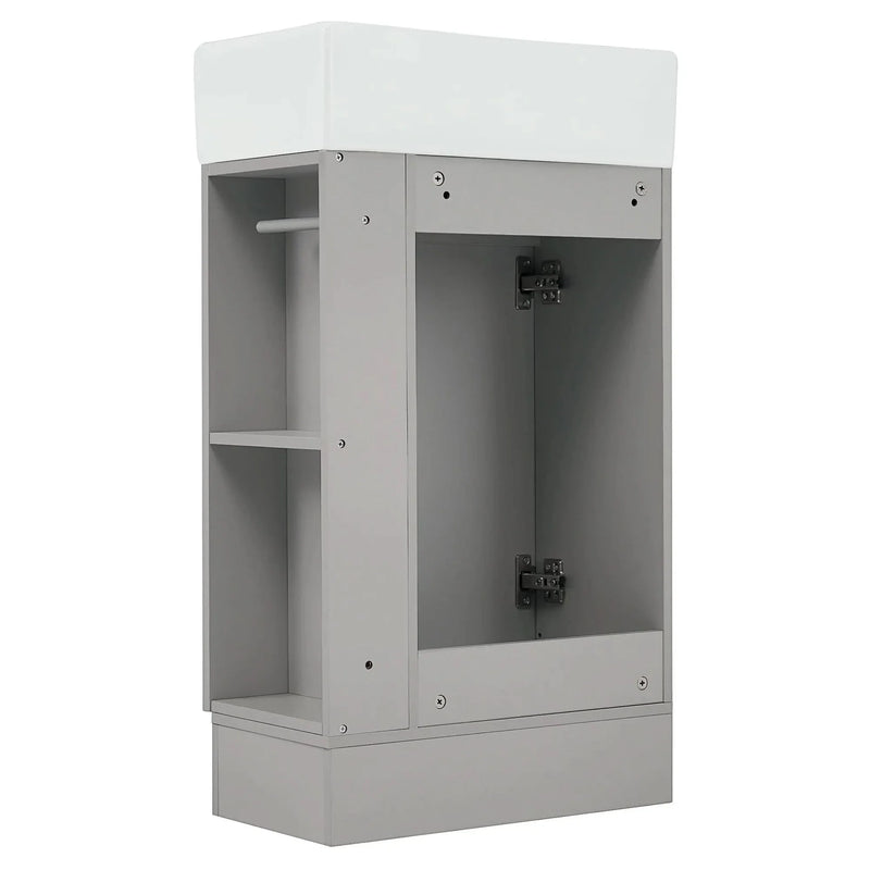 Bathroom Vanity With Sink MDF Grey Two-Tier Shelf Left Or Right Orientation