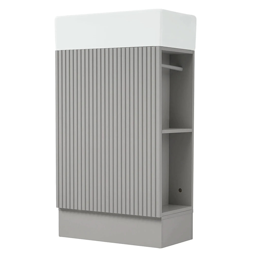 Bathroom Vanity With Sink MDF Grey Two-Tier Shelf Left Or Right Orientation Media 12