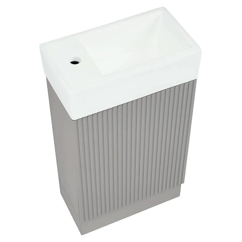 Bathroom Vanity With Sink MDF Grey Two-Tier Shelf Left Or Right Orientation